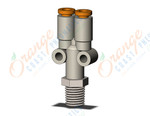 SMC KQ2U01-33N fitting, branch y, KQ2 FITTING (sold in packages of 10; price is per piece)