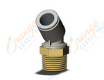 SMC KQ2K10-03A fitting, 45 degree male elbow, KQ2 FITTING (sold in packages of 10; price is per piece)