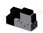 SMC VFR2100-5FZ-01N valve sgl plug-in base mount, VFR2000 SOL VALVE 4/5 PORT