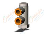 SMC KQ2VD07-32N fitting, dbl univ male elbow, KQ2 FITTING (sold in packages of 10; price is per piece)