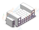 SMC VV5QC41-0603SEBN mfld, plug-in,, VV5QC41 MANIFOLD VQC 5-PORT