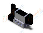 SMC VFS5400-5F-04 valve dbl plugin base mount, VFS5000 SOL VALVE 4/5 PORT