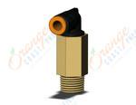 SMC KQ2W03-34AS-X35 fitting, ext male elbow, KQ2 FITTING (sold in packages of 10; price is per piece)