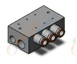 SMC VV3QZ35-03C10C-Q manifold, VV3QZ* MANIFOLD VQZ 3-PORT