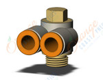 SMC KQ2Z07-34AP fitting, br uni male elbow, KQ2 FITTING (sold in packages of 10; price is per piece)