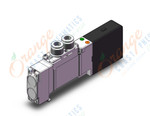 SMC SQ2431-51-L8 valve, dbl, plug-in, SQ2000 VALVE, SOL 4-WAY