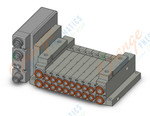 SMC SS5V1-W10S1FBND-08B-N7 mfld, plug-in, SS5V1 MANIFOLD SV1000