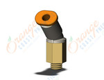 SMC KQ2K01-32A1 fitting, 45 degree elbow, KQ2 FITTING (sold in packages of 10; price is per piece)