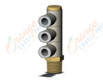 SMC KQ2VT06-02AS1 fitting, trpl uni male elbow, KQ2 FITTING (sold in packages of 10; price is per piece)