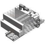 SMC SS5J3-60FD1-X534 "mfld, 4/5 PORT SOLENOID VALVE