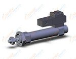 SMC CDVM3B20-25S-5G-A93L cylinder, valve mounted, sgl acting, ROUND BODY CYLINDER W/VALVE