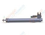 SMC CDVM5B25-250-15D cylinder, valve mounted, dbl acting, ROUND BODY CYLINDER W/VALVE