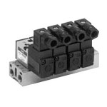 SMC VV3K3-20-04-00T manifold, extruded aluminum bar, 3 PORT SOLENOID VALVE