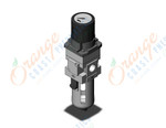 SMC AWG30K-F03G1 filter/regulator w/built in gauge, FILTER/REGULATOR, MODULAR F.R.L. W/GAUGE