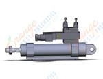 SMC CVM5C25-50-15D cylinder, valve mounted, dbl acting, ROUND BODY CYLINDER W/VALVE