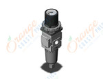 SMC AWG20K-N02G3H-6CNZ filter/regulator w/built in gauge, FILTER/REGULATOR, MODULAR F.R.L. W/GAUGE