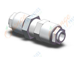 SMC LQ1P3B3A fitting, panel mount union, FLUOROPOLYMER FITTING, LQ1, LQ2, LQ3