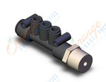 SMC KM14-06-10-04S-3 fitting, KM FITTING MANIFOLD (sold in packages of 5; price is per piece)