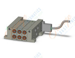 SMC VV5Q41-03C10FU3 mfld, plug-in, vq4000, VV5Q41 MFLD, VQ4000 4/5-PORT