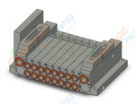 SMC SS5V1-W10S10D-08BS-N7 mfld, plug-in without si unit, SS5V1 MANIFOLD SV1000