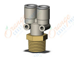 SMC KQ2U10-04AS fitting, branch y, KQ2 FITTING (sold in packages of 10; price is per piece)