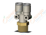 SMC KQ2U08-03AS fitting, branch y, KQ2 FITTING (sold in packages of 10; price is per piece)
