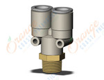 SMC KQ2U12-03AS fitting, branch y, KQ2 FITTING (sold in packages of 10; price is per piece)