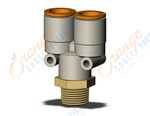 SMC KQ2U13-03AS fitting, branch y, KQ2 FITTING (sold in packages of 10; price is per piece)