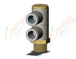 SMC KQ2VD10-03AS fitting, dble uni male elbow, KQ2 FITTING (sold in packages of 10; price is per piece)