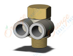 SMC KQ2ZF12-03AS fitting, br uni female elbow, KQ2 FITTING (sold in packages of 10; price is per piece)