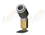 SMC KQ2K06-M5A fitting, 45 deg male elbow, KQ2 FITTING (sold in packages of 10; price is per piece)