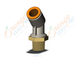 SMC KQ2K11-35AS fitting, 45 deg male elbow, KQ2 FITTING (sold in packages of 10; price is per piece)