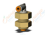 SMC KQ2LE01-00A fitting, bulkhead male elbow, KQ2 FITTING (sold in packages of 10; price is per piece)
