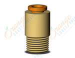 SMC KQ2S05-34AS fitting, hex hd male connector, KQ2 FITTING (sold in packages of 10; price is per piece)