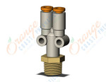 SMC KQ2U01-34AS fitting, branch y, KQ2 FITTING (sold in packages of 10; price is per piece)