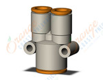 SMC KQ2U09-13A fitting, diff dia union y, KQ2 FITTING (sold in packages of 10; price is per piece)