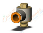 SMC KQ2V09-34AS fitting, uni male elbow, KQ2 FITTING (sold in packages of 10; price is per piece)