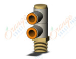 SMC KQ2VD07-35AS fitting, dble uni male elbow, KQ2 FITTING (sold in packages of 10; price is per piece)