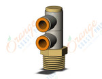 SMC KQ2VD07-36AS fitting, dble uni male elbow, KQ2 FITTING (sold in packages of 10; price is per piece)