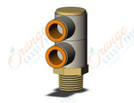 SMC KQ2VD13-37AS fitting, dble uni male elbow, KQ2 FITTING (sold in packages of 10; price is per piece)