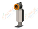 SMC KQ2W07-33NS fitting, ext male elbow, KQ2 FITTING (sold in packages of 10; price is per piece)
