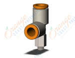 SMC KQ2Y07-32N fitting, male run tee, KQ2 FITTING (sold in packages of 10; price is per piece)