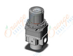 SMC ARG40K-N04G1H-1Z regulator, gauge-handle, ARG REGULATOR W/PRESSURE GAUGE