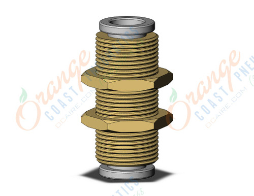 SMC KQ2E06-00AJ fitting, bulkhead union, KQ2 FITTING (sold in packages of 10; price is per piece)
