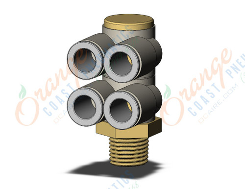 SMC KQ2ZD08-02AS fitting, dble br uni male elbo, KQ2 FITTING (sold in packages of 10; price is per piece)