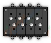 SMC VV2CC1-0800C4 mfld, color chg valve, VV2C* MANIFOLD VC 2-PORT