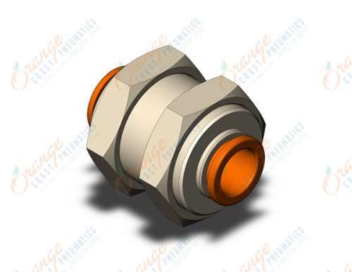 SMC KQ2E11-00A fitting, bulkhead union, KQ2 FITTING (sold in packages of 10; price is per piece)