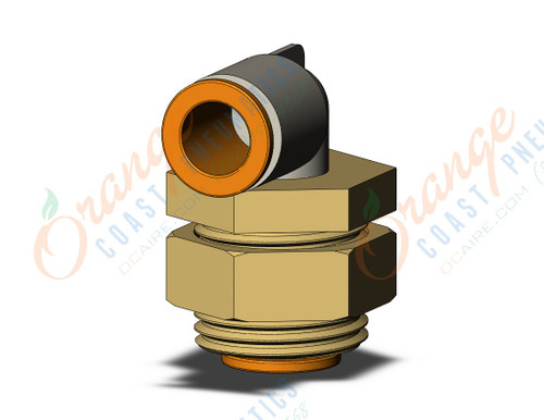 SMC KQ2LE11-00A fitting, bulkhead male elbow, KQ2 FITTING (sold in packages of 10; price is per piece)