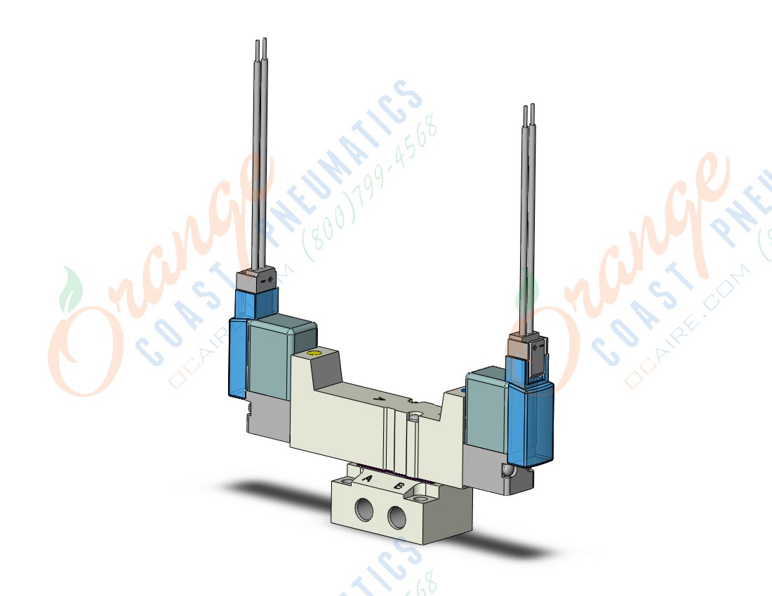 SMC SYJ3340-6MZ-M5 valve, dbl sol, base mt (dc), SYJ3000 SOL VALVE 4/5 PORT***