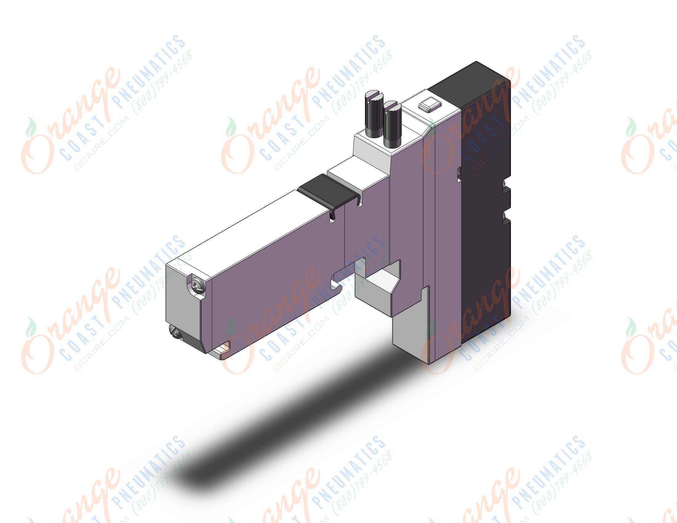 SMC VQC1400N-5C1 valve, dbl sol, plug-in, VQC1000 SOL VALVE 5-PORT